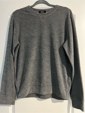 A.P.C. Rue Madame Paris Gray French Terry Sweatshirt Made in Turkey Size M